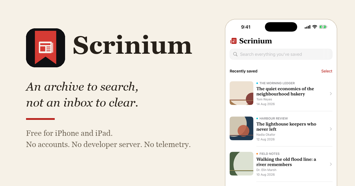 Finally shipped my solo project — a read-later app with no server and no subscription on iOS